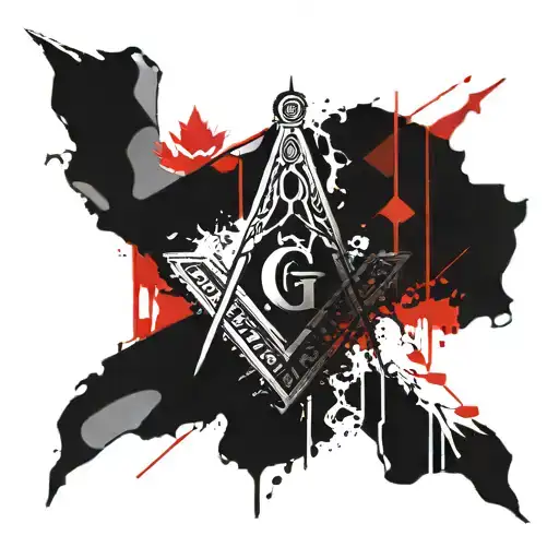 freemason canada flag tattoo design idea