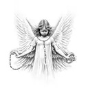 Angel in chains tattoo design idea