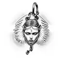 Angel in chains tattoo design idea