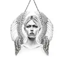 Angel in chains tattoo design idea