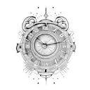 clock armband tattoo design idea