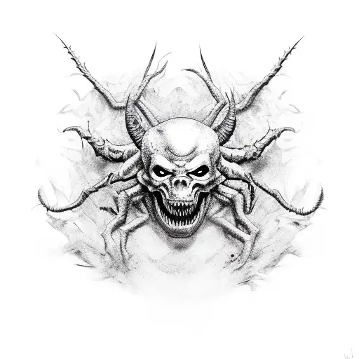 Redbull can transformed into a horror-themed monster tattoo design idea