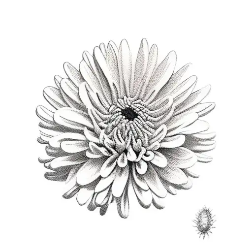 Chrysanthemum and Dafodil and friendship tattoo design idea