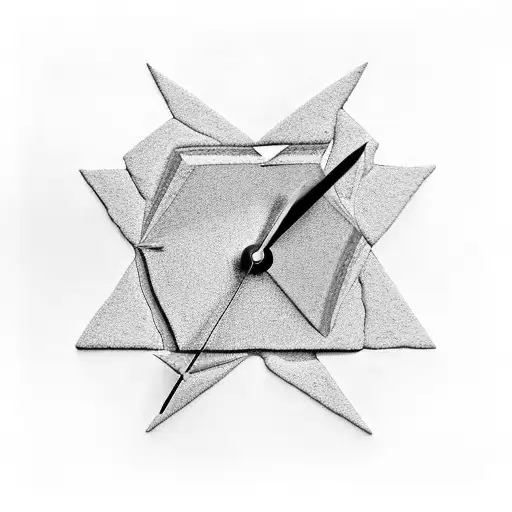 A surreal clock melting into a brick wall with the Pink Floyd prism in the background tattoo design idea