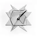 A surreal clock melting into a brick wall with the Pink Floyd prism in the background tattoo design idea