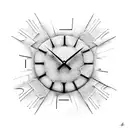 A surreal clock melting into a brick wall with the Pink Floyd prism in the background tattoo design idea