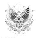wave tattoo with diamond border tattoo design idea