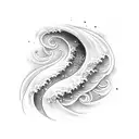wave tattoo with diamond border tattoo design idea