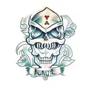 skull buffon smile tattoo design idea