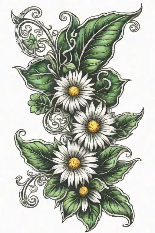 daisy and shamrocks Celtic knots tattoo design idea