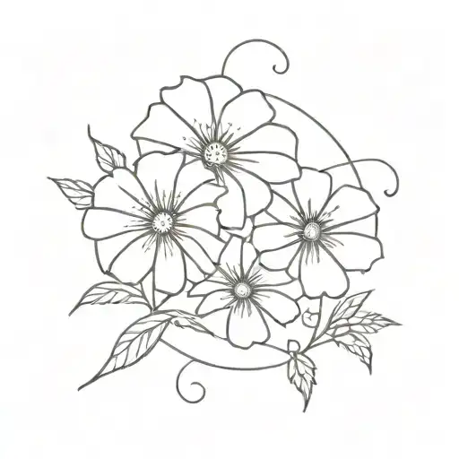 aster and morning glory with virgo zodiac sign tattoo design idea