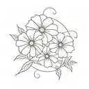 aster and morning glory with virgo zodiac sign tattoo design idea