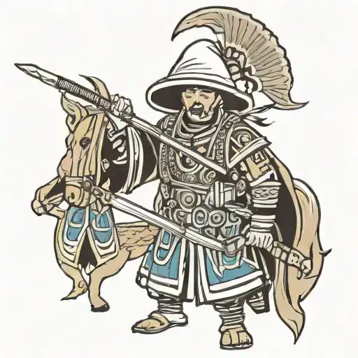 Militaryitqchi with Hmong clothes looking like death reaper tattoo design idea