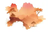 asian landscape tattoo design idea