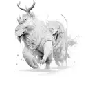 Word hustle but describe it in image  tattoo design idea