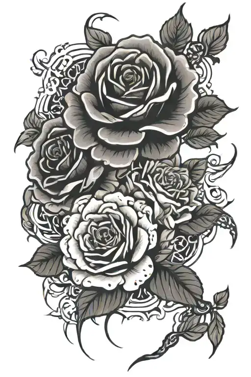 Roses tangled tattoo design idea