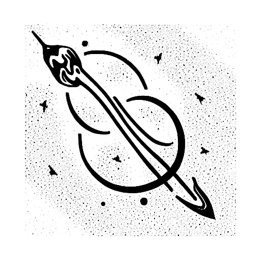 Infinity Symbol with waves and comets tattoo design idea