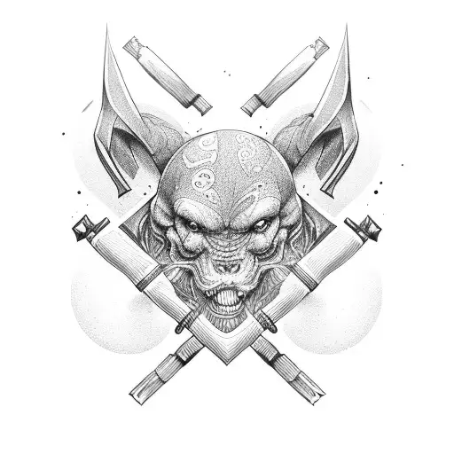 dumbbels tattoo design idea