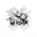 dumbbells tattoo design idea