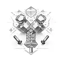 dumbbells tattoo design idea