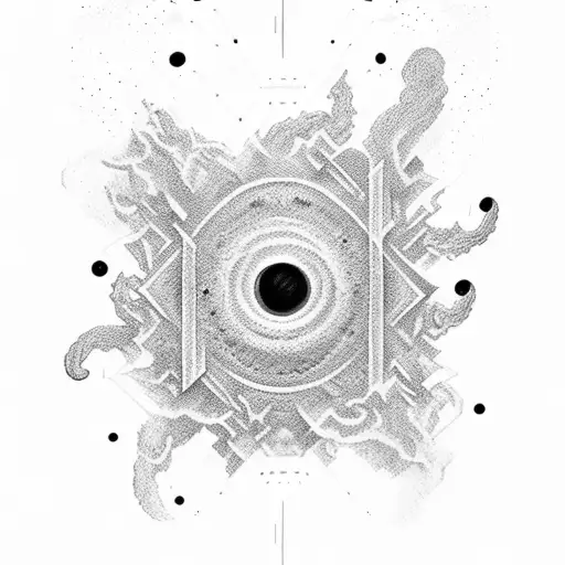 black hole and infinity  tattoo design idea