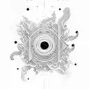 black hole and infinity  tattoo design idea