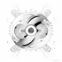 black hole and infinity  tattoo design idea