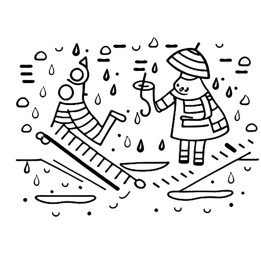 people dancing in the rain  tattoo design idea