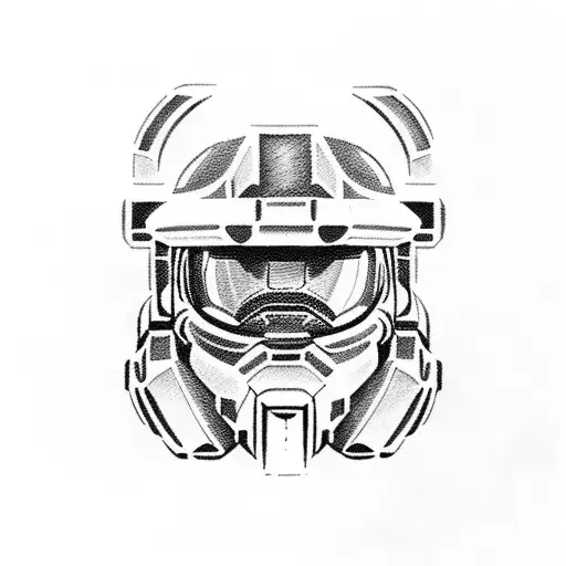 master chief halo tattoo design idea