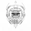 master chief halo tattoo design idea