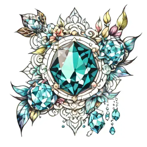 gemstones tattoo design idea