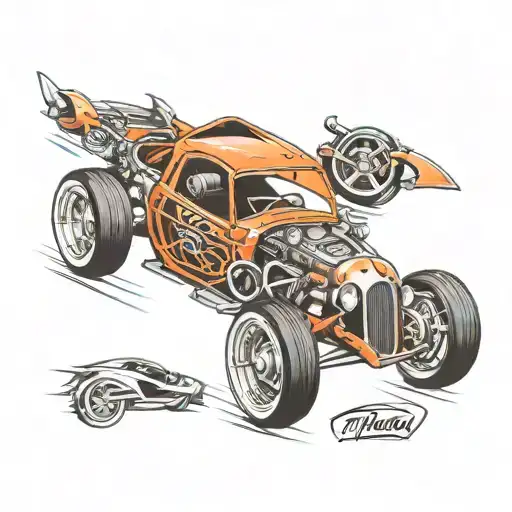 sports car tattoo design idea