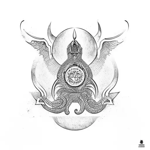 Scandinavian jormungand coilling around tattoo design idea