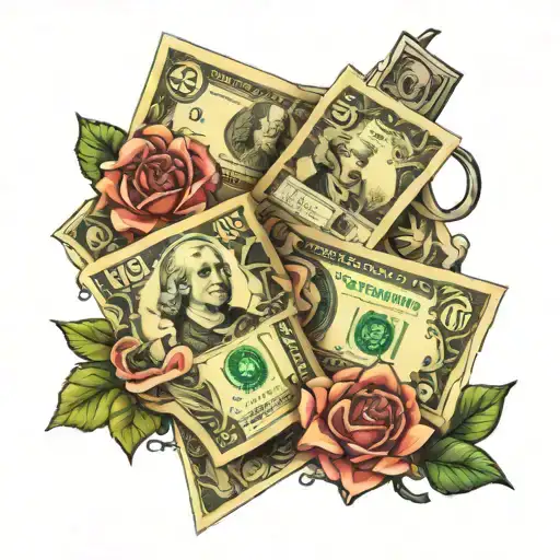 usd euro dollars tattoo design idea