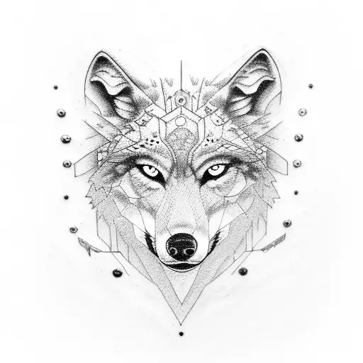wolf six eyes tattoo design idea