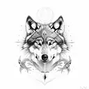 wolf with six eyes tattoo design idea