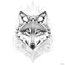 wolf with six eyes tattoo design idea