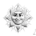 The sun logo from the disney movie Tangled tattoo design idea