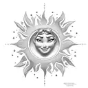 The sun logo from the disney movie Tangled tattoo design idea