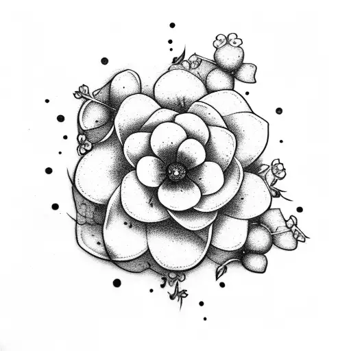 vine of forget me not flower as line drawing tattoo design idea
