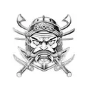 samurai, viking, knight, and spartan seperated but all in one piece tattoo design idea