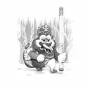 wu kong the mokey king swinging through a forest tattoo design idea