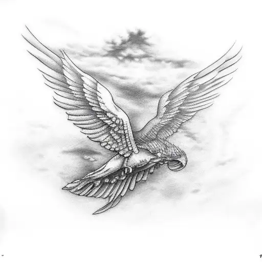 Icarus falling in the sky tattoo design idea