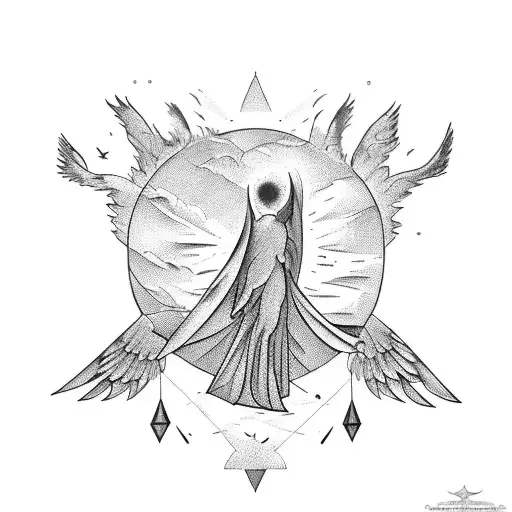 Icarus falling in the sky tattoo design idea