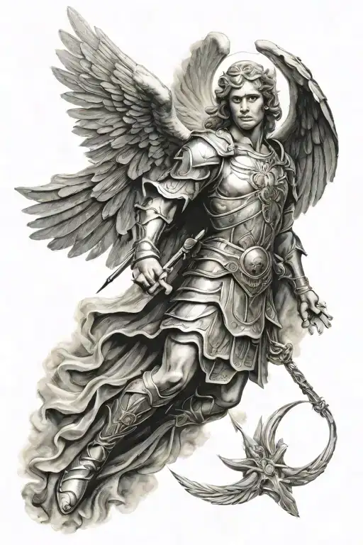 archangel Michael tattoo design idea