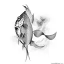 carp fish and dragron tattoo design idea