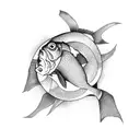 carp fish and dragron tattoo design idea