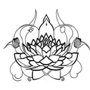 lotus with snakes  in rectangular shape  tattoo design idea