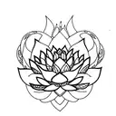 lotus with snakes  in rectangular shape  tattoo design idea
