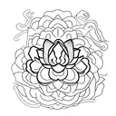 lotus with snakes  in rectangular shape  tattoo design idea